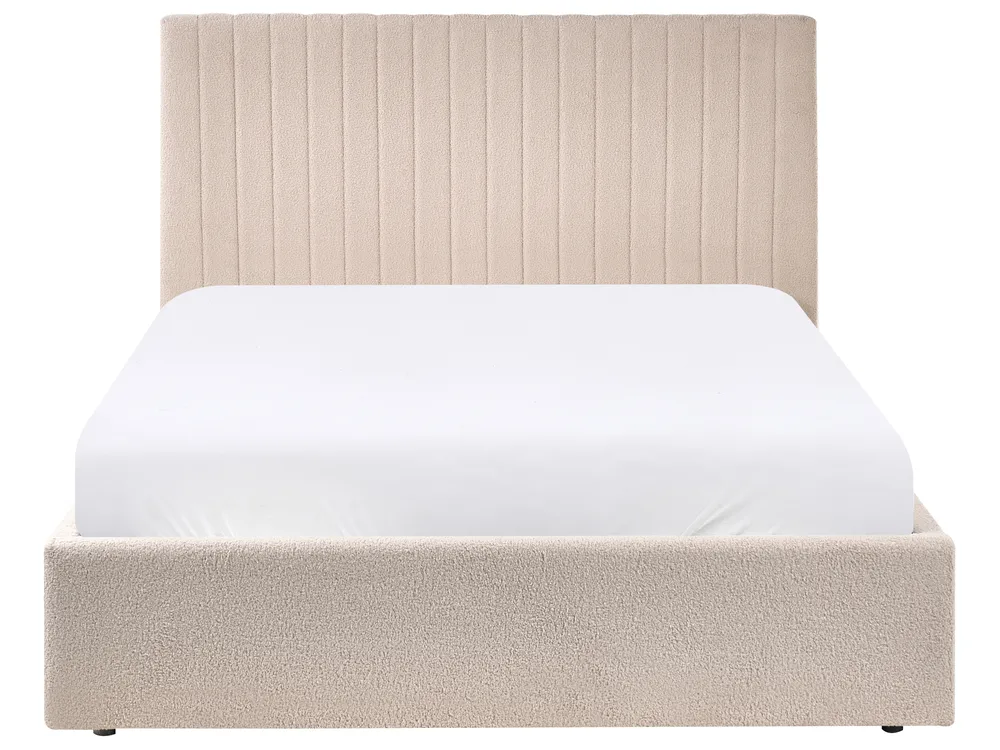 Letto contenitore VION Bouclé Beige 140 x 200 cm_1042698
