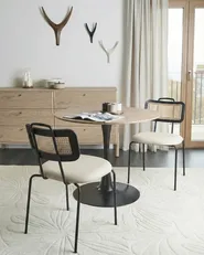 Set of 2 Dining Chairs ADELANTO Metal Light Beige_1039726