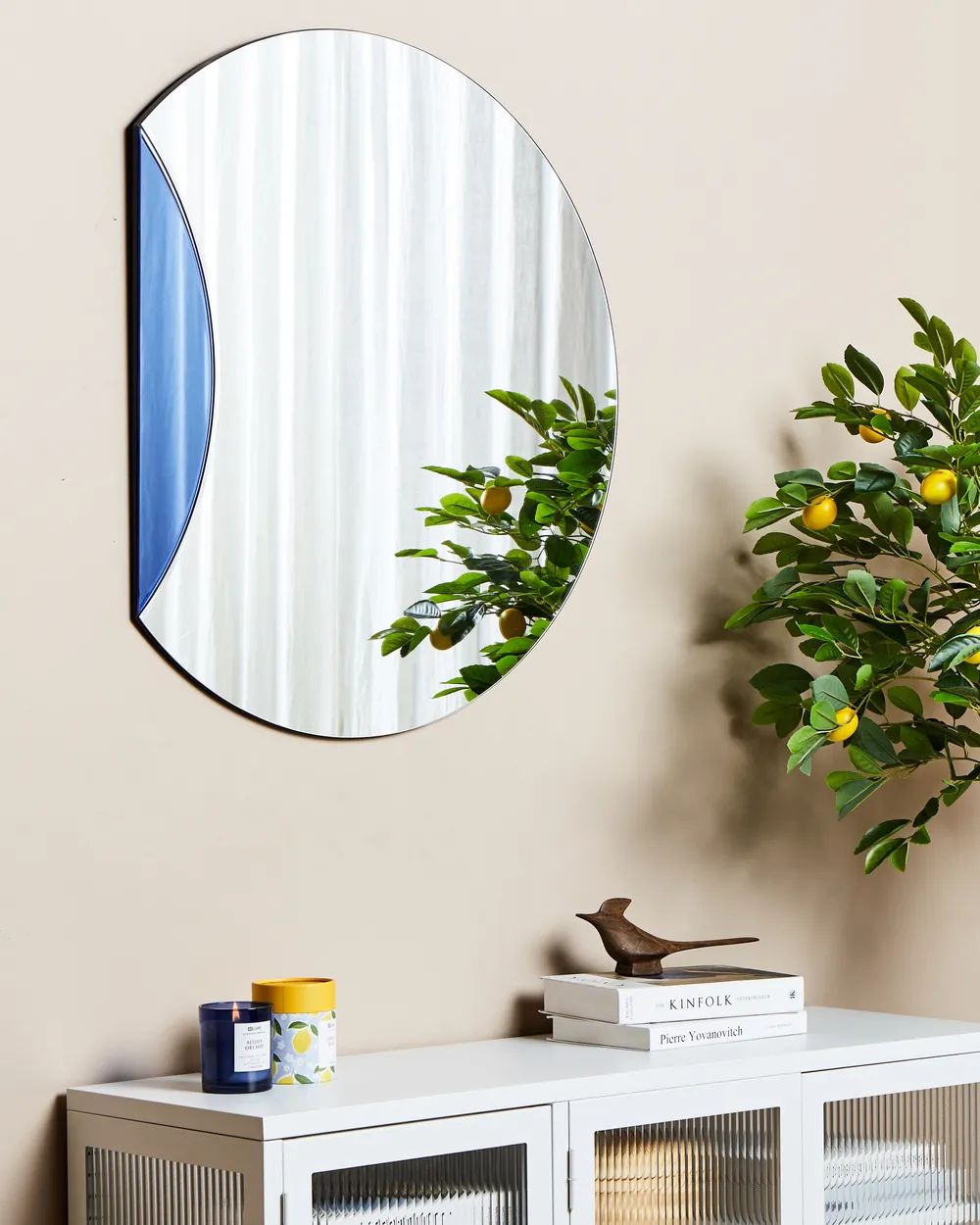 Lustro ścienne CAMBRAI 80 cm 70 cm Niebieski
