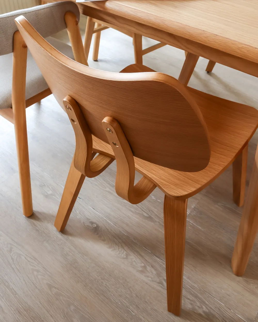 Set of 2 Dining Chairs DIANA Wood Light Brown_1022327