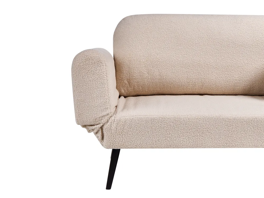 Divano letto 2 posti DOROTEA Bouclé Beige_1071508