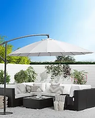 Cantilever Parasol 268 cm CALABRIA II Light Grey_1177378