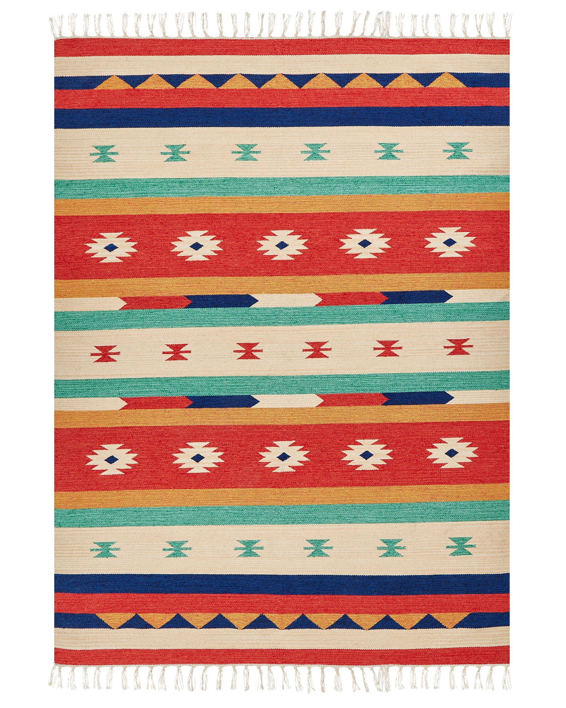 Tapete Kilim em algodão multicolor 200 x 300 cm MARGARA_869761