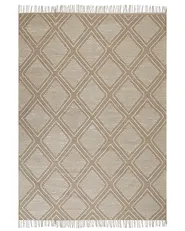 Rug KACEM Beige 140 x 200 cm Cotton_848941