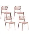 Set of 4 Garden Chairs GELA Pastel Pink