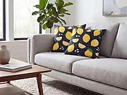Lot de 2 coussins décoratifs CITRUS 45 x 45 cm Noir Motif de plante_1184139