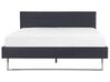 Letto Matrimoniale 180 x 200 cm Velluto Grigio Stile Letto Matrimoniale 180 x 200 cm Velluto Grigio Stile