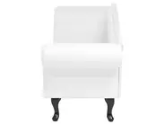 Left-Hand Chaise Longue LATTES Faux Leather White_681430