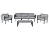 Conjunto de jardín con mesa 5 plazas SKALA Metal Gris oscuro