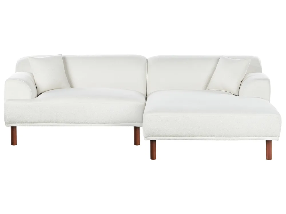 Corner Sofa 3 Seater HOLT Boucle White Left Hand_970789