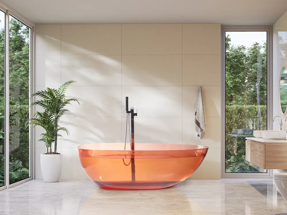 Baignoire îlot BLANCARENA 170 x 78 cm Rouge clair_1149629