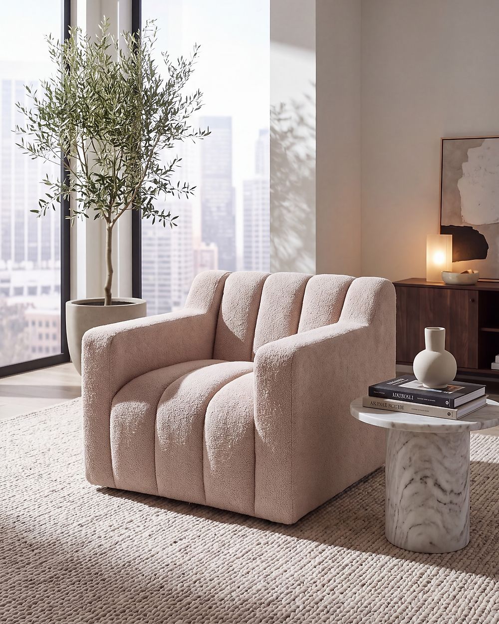 Armchair AGERUP Boucle Beige