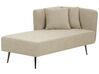 Right Hand Fabric Chaise Lounge Beige RIOM_930489