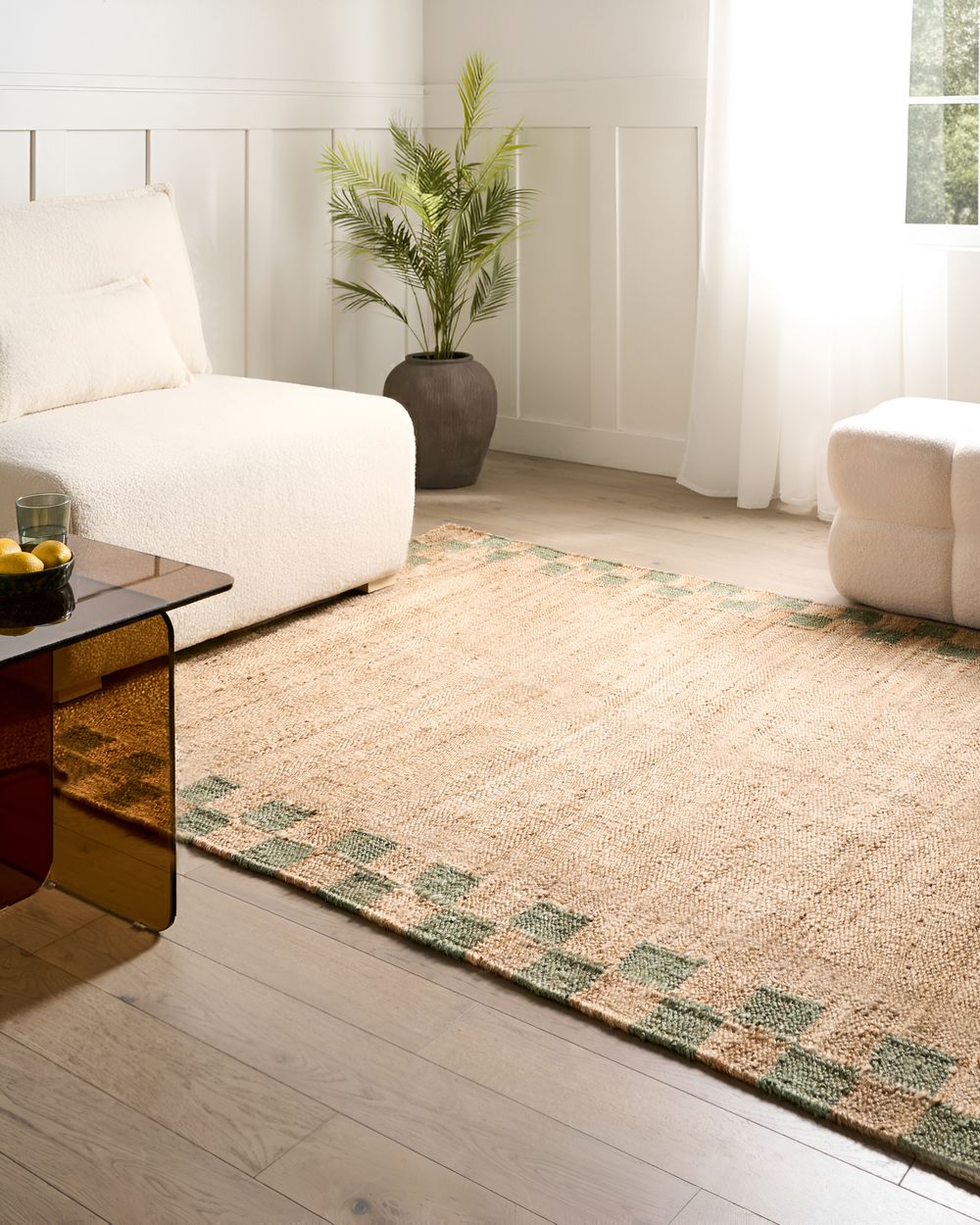 Tapis BEED Beige/vert 160 x 230 cm Jute