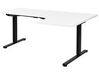 Bureau ajustable électriquement angle à droite 160 x 59 cm blanc et noir DESTINES_927818