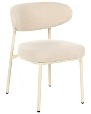 Set of 2 Dining Chairs UNITY Boucle Light Beige_1039829