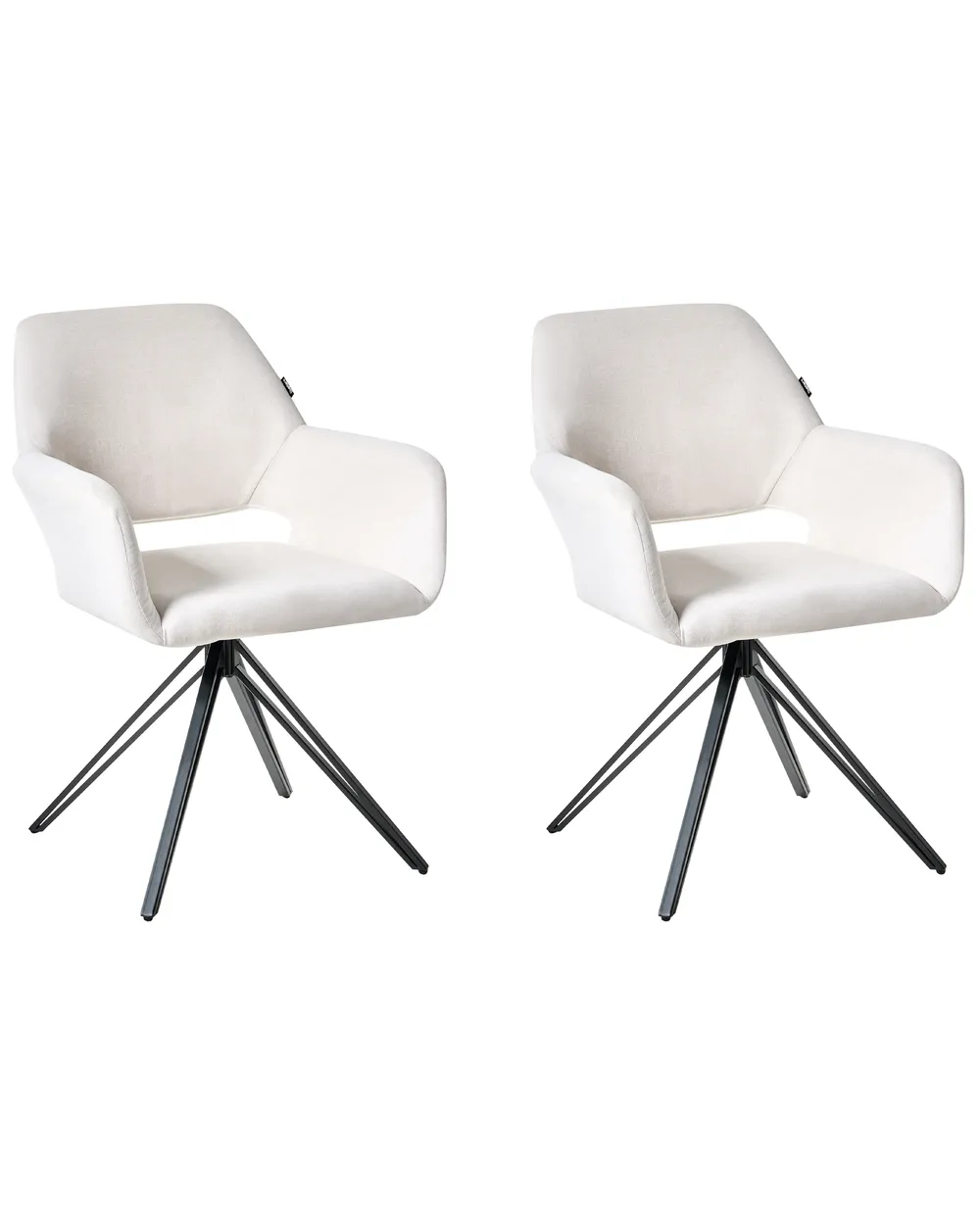 Set of Dining Chairs CINEY Fabric Off-White