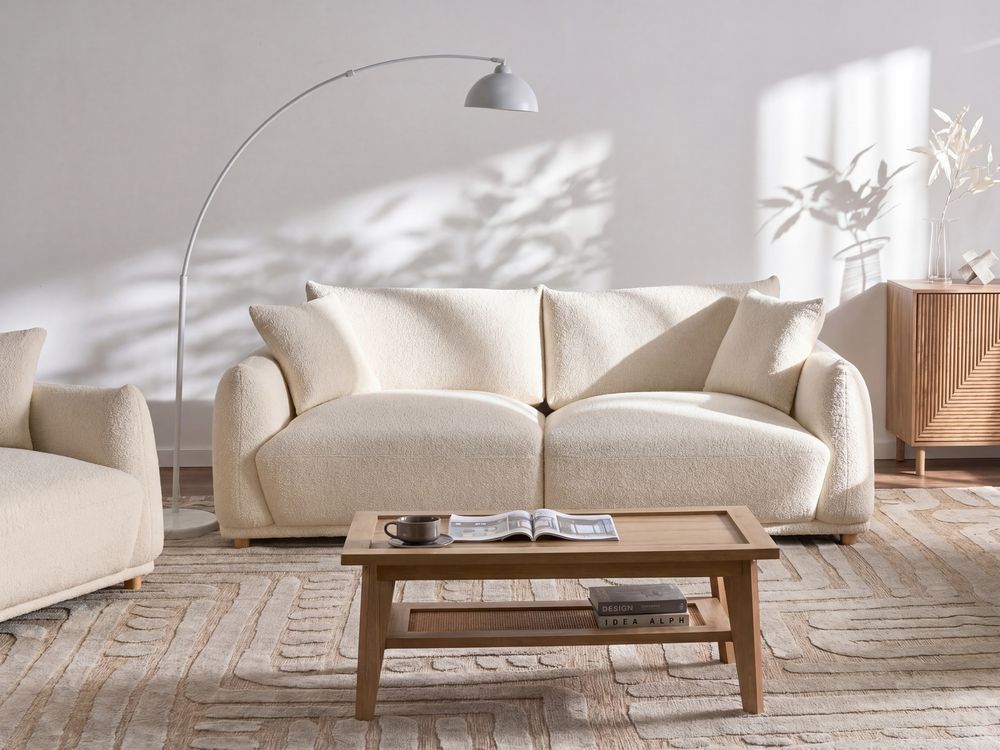 Sofa 3 Seater JUBEK Boucle Off-White