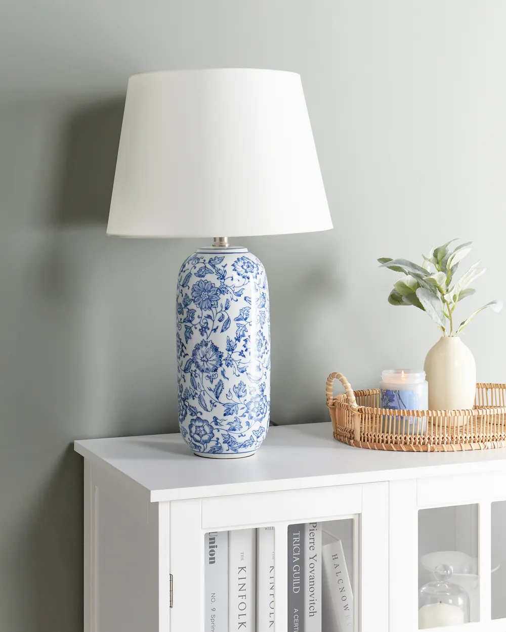Lampada da tavolo AIBONITO Porcellana Bianco/Blu_961532