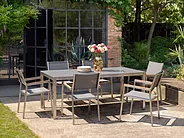 Garden Dining Table GROSSETO 180 cm 90 cm Granite Polished Grey_1154938
