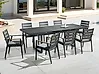 Conjunto de comedor exterior 8 plazas VALCANETTO/TAVIANO con cojines Metal Negro