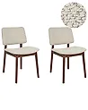 Set of 2 Dining Chairs BLANE Wood Dark Brown/ Beige