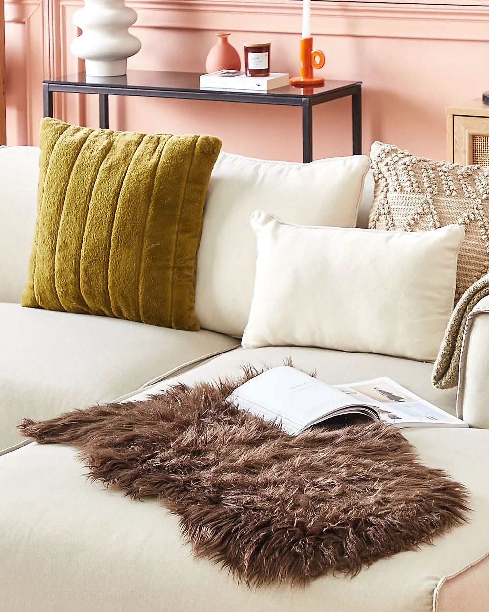 Sheepskin Rug ULURU Dark Brown 65 x 110 cm_1175929