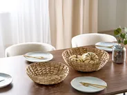 Zestaw 2 mis dekoracyjnych DALAT Plecionka Naturalny_886504