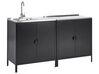 2 Piece Outdoor Kitchen Cabinet Set with Sink Black VILAMA_872510