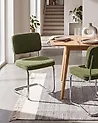 Set of 2 Dining Chairs IRWIN Boucle Green