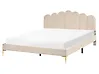 Bed Velvet SAUVIAN 160 x 200 cm (EU King Size) Beige