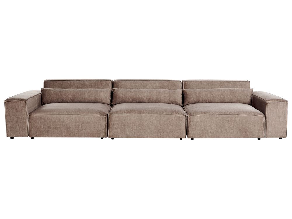 Modular Sofa 3 Seater HELLNAR Fabric Light Brown