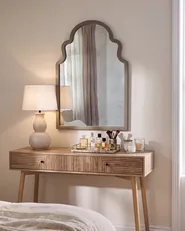 Wall Mirror TILLAC 60 cm 90 cm Paulownia Wood Taupe_1099864