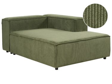 Chaise lounge velluto a coste verde sinistra APRICA