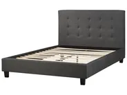 Cama Tecido LA ROCHELLE 140 x 200 cm Cinzento escuro_927568