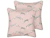 Set of 2 Decorative Cushions ARALES 45 x 45 cm Cotton Pastel Pink Animal Pattern