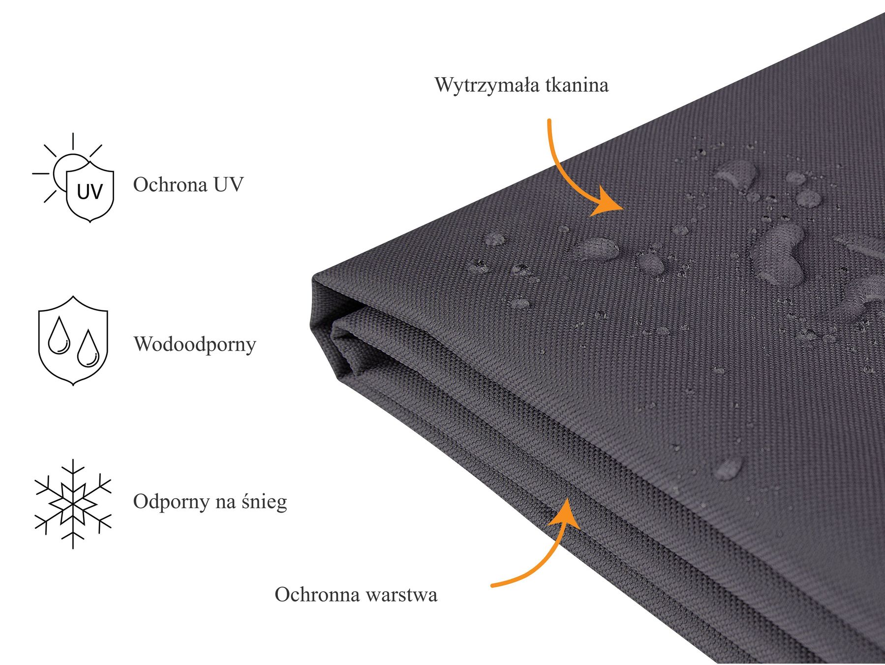 Pokrowiec ogrodowy 255 x 180 x 70 cm czarny CHUVA_993180