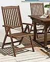 Garden Chair AMANTEA Acacia Wood Dark Brown