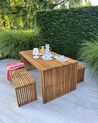 Ensemble de jardin 6 places avec bancs en bois d'acacia clair SULZANO_933143