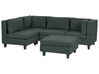 4 Seater Right Hand Modular Fabric Corner Sofa with Ottoman Dark Green UNSTAD_925460