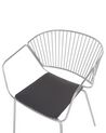 Metallstuhl silber mit Kunstleder-Sitz 2er Set RIGBY_775539