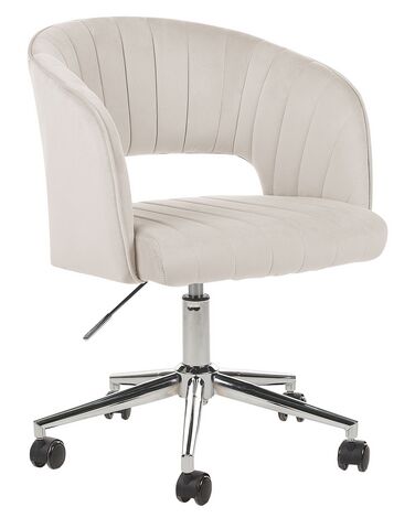 Sametová kancelářská židle světle béžová KATONAH