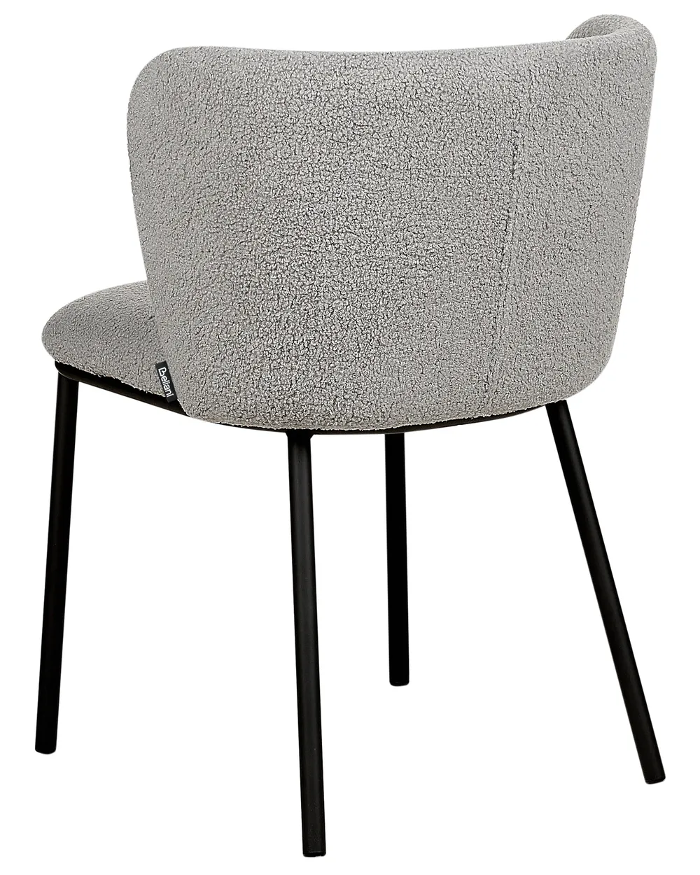Set of 2 Dining Chairs MINA Boucle Grey_884670