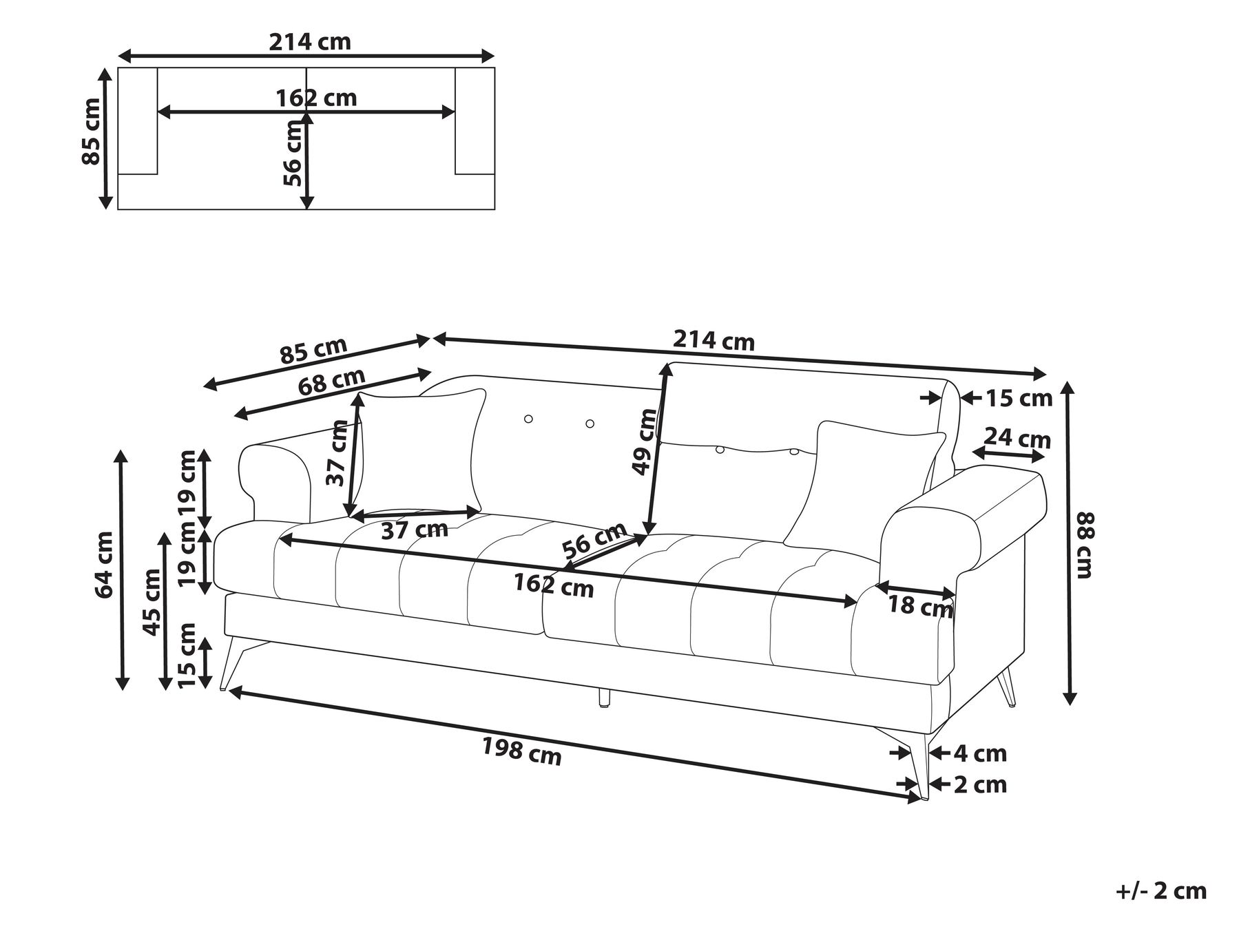 3 Seater Boucle Sofa White SKIVE_948634