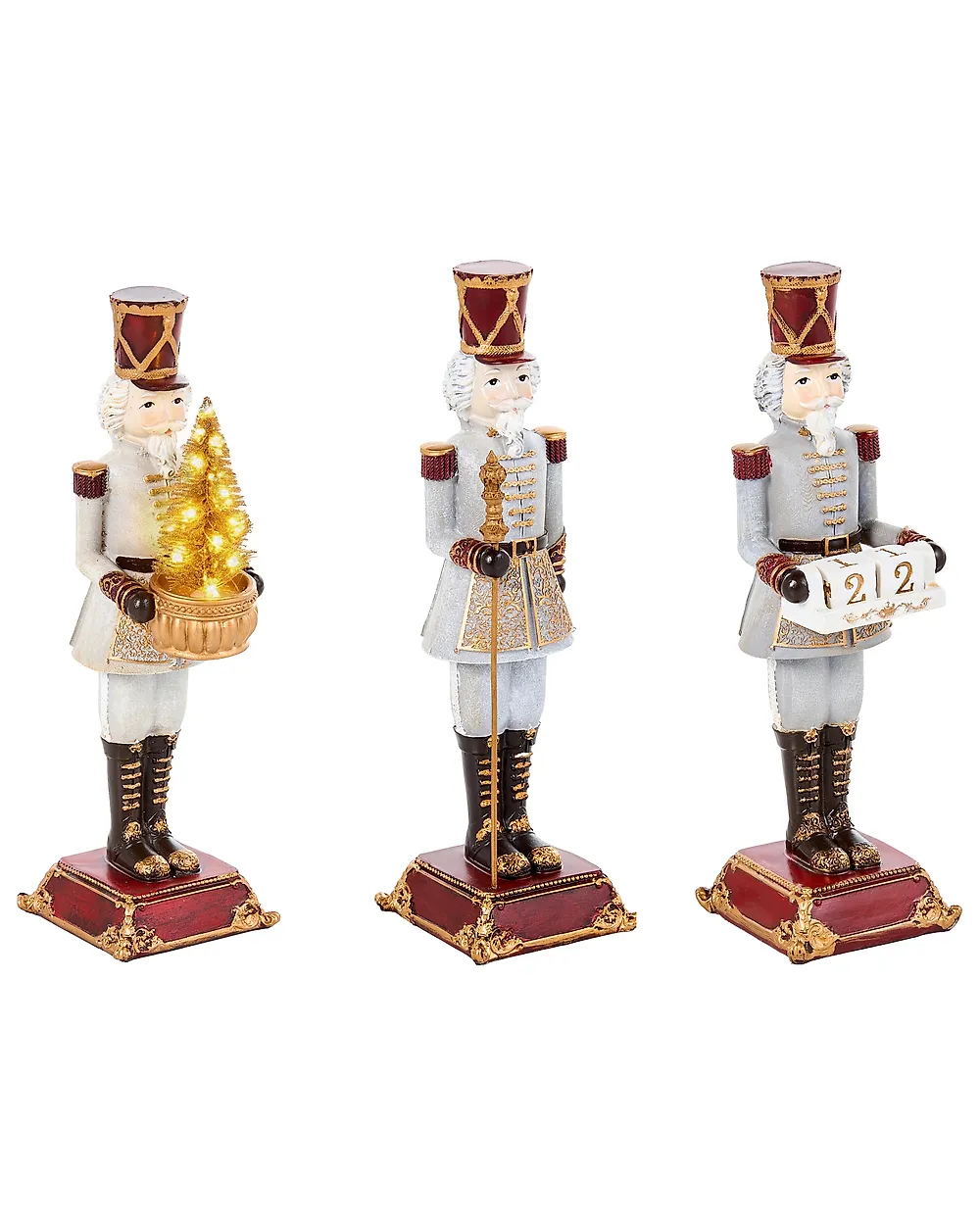 Set di 3 figure LED PELLOSNIEMI 32 cm Schiaccianoci Multicolore