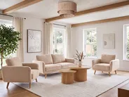 Sofa dla 2 osób KILJA Boucle Beżowy_1113537