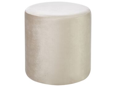 Pouf velluto beige ø 47 cm LOVETT