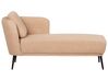 Chaise longue à gauche en tissu bouclé marron clair ARTHEZE_930115