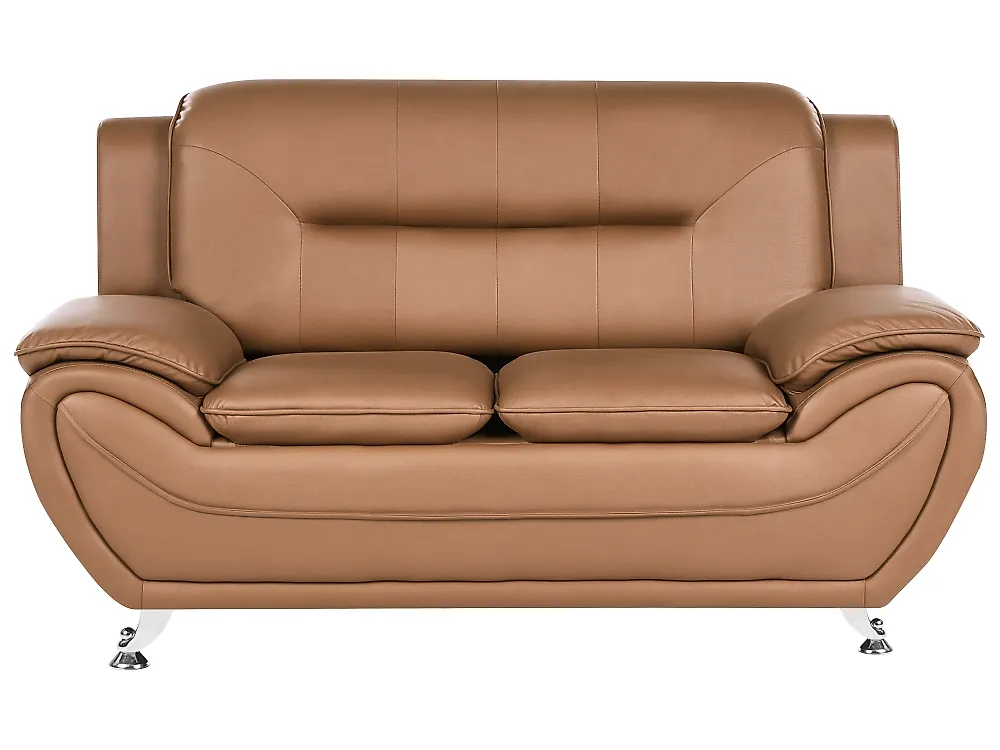 Sofa 2-Sitzer LEIRA Kunstleder Goldbraun