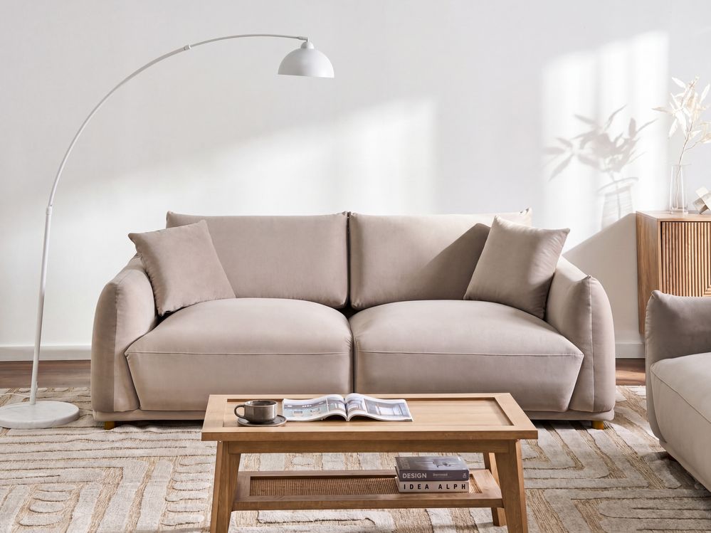 Sofa 3 Seater JUBEK Velvet Taupe
